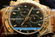 Rolex Daytona Clone Rolex 4130 Automatic Yellow Gold Case Green Dial With Stick Markers Yellow Gold Bracelet- 1:1 Original(JH)