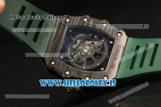 Richard Mille RM35-02 Carbon Fiber With Miyota 9015 Movement 1:1 Clone Green Rubber