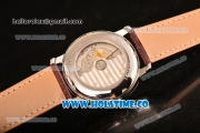 BlancPain Villeret Ultraplate Remontage Automatique Miyota 9015 Automatic Steel Case with Brown Dial and Stick Markers