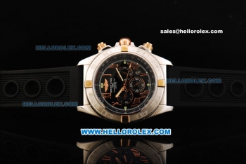 Breitling Chronomat B01 Automatic Movement Steel Case with Black Dial and Black Rubber Strap