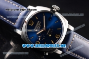 Panerai Radiomir 1940 10 Days GMT Automatic PAM00689 Asia ST25 Automatic Steel Case with Blue Dial and Blue Leather Strap Stick/Arabic Numeral Markers