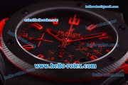 Hublot Big Bang Red Magic Swiss Valjoux 7750 Automatic Movement PVD Case with Black Dial and Red Leather Strap