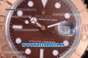 Rolex Yacht-Master 40 Clone Rolex 3135 Automatic Two Tone Case/Bracelet with Brown Dial and Dot Markers (BP)