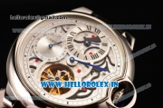 Cartier Ballon Bleu De Tourbillon Asia Automatic Steel Case with White Skeleton Dial and Black Leather Strap