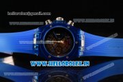 Hublot Big Bang Unico Blue Sapphire Chrono Swiss Valjoux 7750 Automatic Rubber Case Skeleton Dial With Stick/Arabic Numeral Markers Blue Rubber Strap