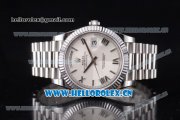 Rolex Day-Date II Swiss ETA 2836 Automatic Stainless Steel Case/Bracelet with White Dial and Roman Numeral Markers (BP)