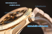 Rolex Sky-Dweller Asia 2813 Automatic Gold Case/Strap with Black Dial and Roman Numeral Hour Markers