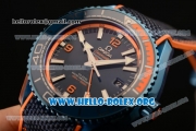 Omega Seamaster Planet Ocean GMT "Big Blue" Clone Omega 8906 Automatic PVD Case with Blue Dial and Blue Rubber Strap (EF)