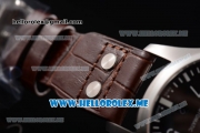IWC Big Pilot Clone IWC 51111 Automatic Steel Case with Black Dial White Hands and Brown Leather Strap Arabic Numeral Markers