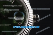 Rolex Day-Date Clone Rolex 3255 Automatic Stainless Steel Case/Bracelet with Green Dial and Roman Numeral Markers