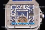 Cartier Santos Tourbillon Asia Automatic Steel Case with Blue Dial and Roman Numeral Markers