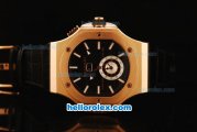 Bvlgari Daniel Roth Endurer Automatic Movement Rose Gold Case with Black Dial and Black Leather Strap