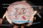 Chopard Mille Miglia Chrono Miyota Quartz Rose Gold Case with Black Rubber Bracelet White Dial and Stick Markers