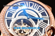 Cartier Ballon Bleu Tourbillon Seagull ST80 Tourbillon Manual Winding Rose Gold Case with Black Dial and Diamonds Bezel