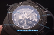 Hublot King Power F1 Swiss Valjoux 7750 Automatic PVD Case with Black Dial and Black Rubber Strap