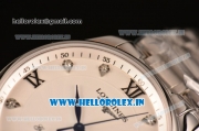 Longines Master Swiss ETA 2824 Automatic Full Steel with White Dial and Diamonds/Roman Numeral Markers