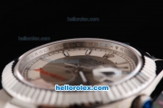 Rolex Datejust II Oyster Perpetual Automatic Movement Khaku/White Dial with White Stick Marker and SSband