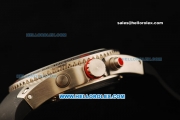 Ferrari Chronograph Quartz Movement Steel Case with Dot Hour Markers and Black Rubber Strap