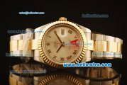 Rolex Datejust II Swiss ETA 2836 Automatic Full Steel with Yellow Gold Bezel and Silver Dial-Roman Markers/Two Tone Strap