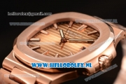 Patek Philippe Nautilus Miyota 9015 Automatic Rose Gold Case with Brown Dial and Rose Gold Bracelet - 1:1 Original