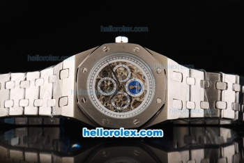 Audemars Piguet Royal Oak Automatic Movement White Skeleton Dial with Silver Case and SS Strap