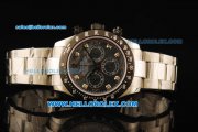 Rolex Daytona Chronograph Swiss Valjoux 7750 Automatic Movement Black MOP Dial with PVD Bezel and Steel Strap