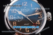 Zenith Pilot Type 20 GMT Asia ST25 Automatic Steel Case with Black Dial Arabic Numeral Markers and Brown Leather Strap