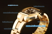 Cartier Roadster Swiss ETA 2892 Automatic Full Yellow Gold Case/Strap with Black Dial and Roman Markers