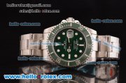 Rolex Submariner Swiss ETA 2836 Automatic Steel Case/Strap with Green Ceramic Bezel and Green Dial
