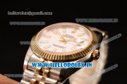 Rolex Datejust 37mm Swiss ETA 2836 Automatic Two Tone with White Dial and Stick Markers