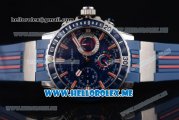 Ulysse Nardin Maxi Marine Diver Miyota OS20 Quartz Steel Case with Blue Dial and Blue Rubber Strap Blue Bezel