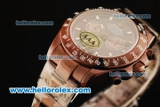 Rolex Daytona II Chronograph Swiss Valjoux 7750 Automatic Movement Brown PVD Case with Black Dial and Brown PVD Strap