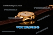 Patek Philippe Calatrava Miyota 9015 Automatic Yellow Gold Case with White Dial and Brown Leather Strap - Stick Markers