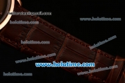 Patek Philippe Calatrava Miyota OS2035 Quartz Rose Gold Case with Brown Dial and Stick Markers