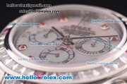 Rolex Daytona Chronograph Swiss Valjoux 7750 Automatic Steel Case with Diamond Bezel and White MOP Dial