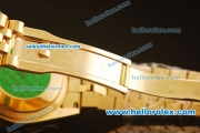 Rolex Datejust Swiss ETA 2836 Automatic Full Gold with Diamond Bezel and Green MOP Dial-Silver Roman Markers