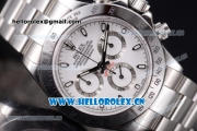 Rolex Daytona Chronograph Clone Rolex 4130 Automatic Stainless Steel Case/Bracelet with White Dial and Stick Markers (EF)