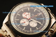 Breitling Chronomatic Chronograph Quartz Full Steel with PVD Bezel and Black Dial