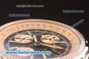 Breitling for Bentley GT Swiss Valjoux 7750 Chronograph Movement Steel Case with Black Dial and White Subdials-SS Strap