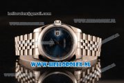 Rolex Datejust Clone Rolex 3135 Automatic Steel Case with Roman Numeral Markers Blue Dial and Steel Bracelet