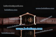 Vacheron Constantin Malte Tourbillon Swiss Tourbillon Manual Winding Rose Gold Case with Brown Alligator Strap and Black Dial