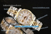 Rolex Datejust Oyster Perpetual Automatic Gold Bezel with White Dial and Diamond Marking-Small Calendar