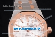 Audemars Piguet Royal Oak Clone AP Calibre 3120 Automatic Two Tone Case/Bracelet with Silver Dial and Stick Markers (JF)