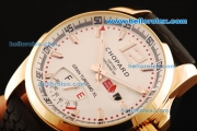 Chopard Gran Turismo XL Automatic Movement Gold Case with White Dial and Black Rubber Strap