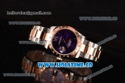 Rolex Datejust Asia 2813 Automatic Rose Gold/Steel Case with Purple Dial and Roman Numeral Markers (BP)