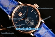 A.Lange&Sohne Saxonia Miyota Quartz Rose Gold Case with Stick Markers and Blue Dial