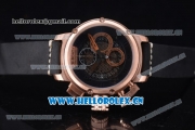 U-Boat Chimera Skeleton Chronograph Miyota OS10 Quartz Rose Gold Case with Black Leather Strap and Skeleton Dial