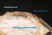 Omega Constellation Swiss Quartz Movement Steel Case with Rose Gold Marker/Bezel and Two Tone Strap