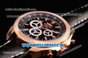 Breitling Bentley Barnato Racing Chrono Swiss Valjoux 7750 Automatic Rose Gold Case with Black Dial and Stick Markers (Z)