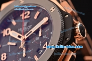 Hublot Big Bang Chrono Swiss Valjoux 7750-DD Automatic Rose Gold Case with PVD/Rose Gold Strap Black Dial